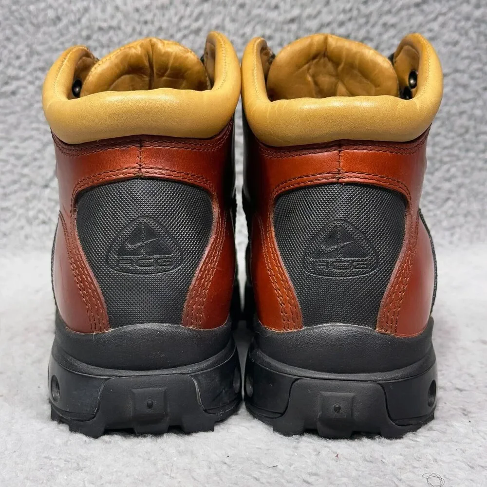 Nike ACG Air Adventurist Mens Size 6.5‎ Hiking Boots Black Brown Leather Vintage